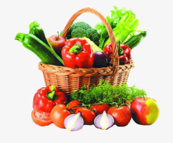 创意果蔬设计一篮子蔬菜水果高清图片