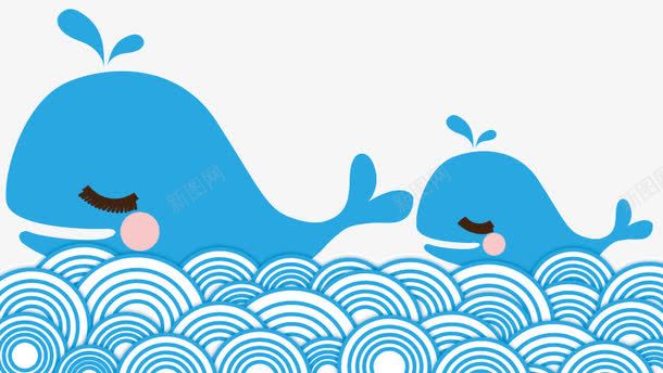 可爱卡通小鲸鱼png免抠素材_新图网 https://ixintu.com 卡通 可爱 可爱卡通 大海 海洋 海豚 蓝色 鲸鱼
