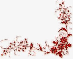 复古桌角装饰暗红色花边高清图片