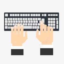矢量双手打字双手在键盘上打字的矢量图高清图片