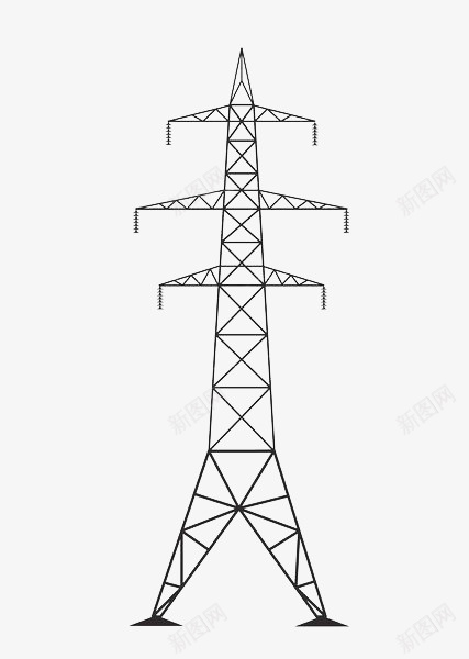 黑色手绘几何高压电线杆png免抠素材_新图网 https://ixintu.com 几何手绘 卡通电线杆 电线 电线杆 电路设施 线条 黑色