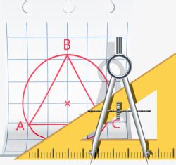 银色圆规图像数学几何物品高清图片