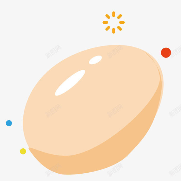 卡通鸡蛋图标png_新图网 https://ixintu.com 卡通食品 彩色底纹 扁平化 矢量图标 装饰图 鸡蛋