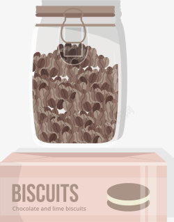 蛋糕包装纸袋手绘淡雅甜品美食巧克力饼干矢量图高清图片
