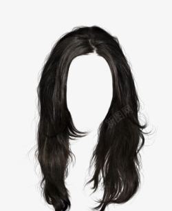 假发素材黑色发型假发高清图片
