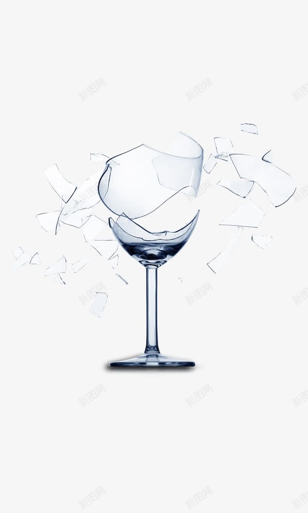 破碎的杯子png免抠素材_新图网 https://ixintu.com 杯具 玻璃杯 破碎的杯子 碎了 高脚杯