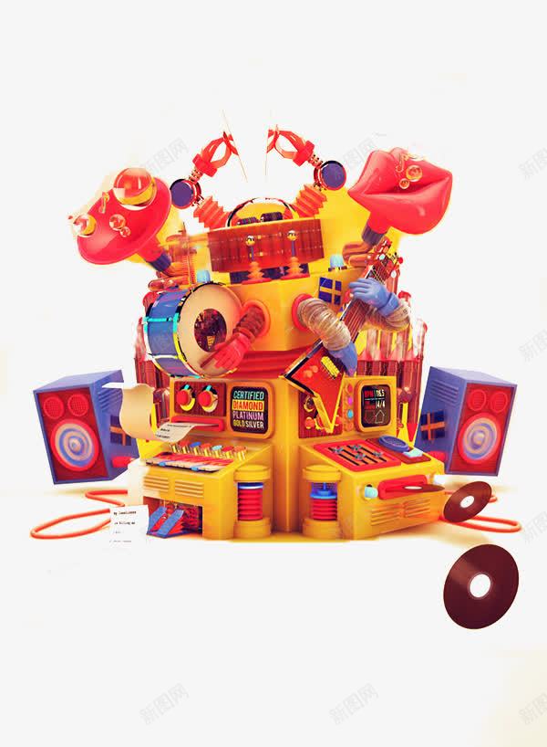 儿童玩具模型png免抠素材_新图网 https://ixintu.com 3D 3D模型 c4d 三维 创意 卡通 彩色游戏机 游戏机 电玩 立体 音响