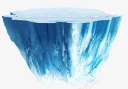 蓝色冰山透明背景素材