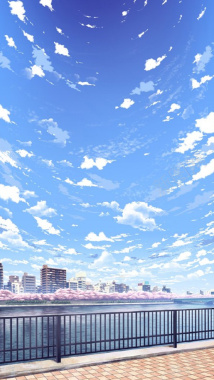 蓝色天空H5背景背景