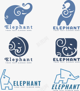 6款大象图标图标