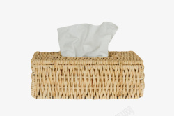 芭比盒装纸巾棕色编织的盒装抽纸巾实物高清图片
