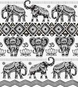印度大象印度大象花纹背景高清图片