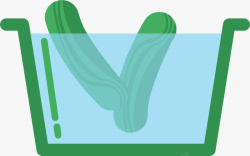 翠绿的黄瓜浸泡的卡通黄瓜高清图片