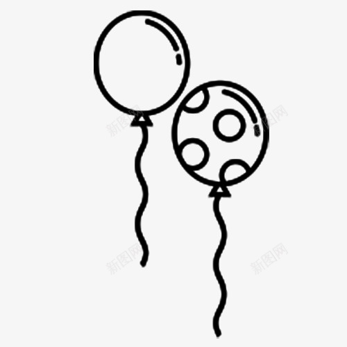 圈圈气球简笔画图标png_新图网 https://ixintu.com 圈圈气球简笔画 气球 气球简笔画 简笔画 黑色图案气球 黑色气球