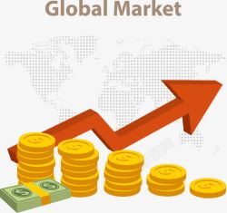 矢量全球化全球市场经济变化高清图片