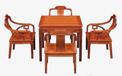 实物实木红木家具餐桌餐椅素材