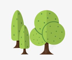 绿色植物树木树林卡通手绘素材