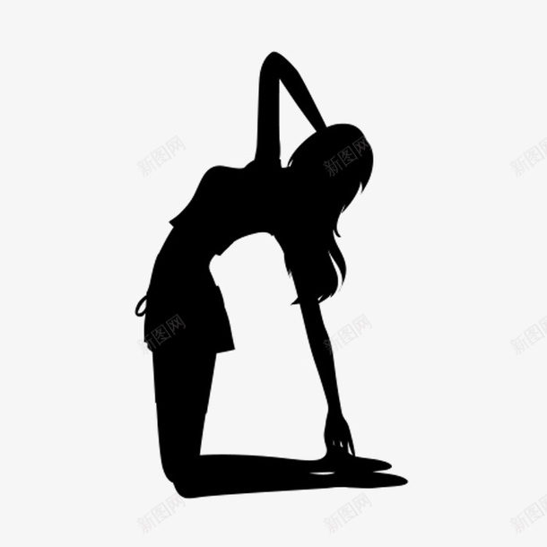 瑜伽动作剪影png免抠素材_新图网 https://ixintu.com 健身 塑型 女子 插图 瑜伽 瑜伽动作 黑色剪影