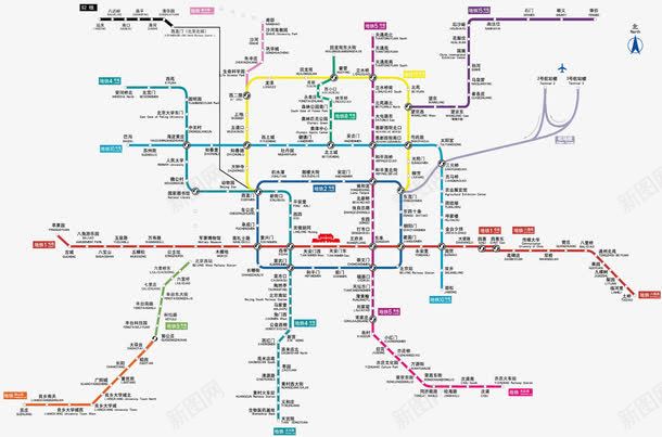 北京地铁线路图png免抠素材_新图网 https://ixintu.com 北京地图 北京地铁图 北京地铁线路图 地铁线路图