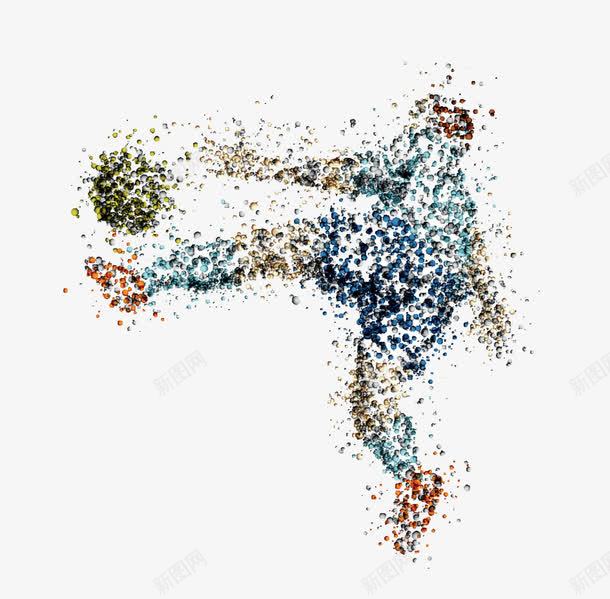 创意足球运动png免抠素材_新图网 https://ixintu.com 创意 奥运会 彩色小球 球类 男人 蓝色 足球 踢足球 运动会 运动员 运动项目