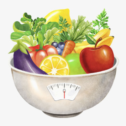 卡通称体重卡通一盆蔬菜图高清图片