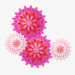 粉红色花朵立体雕花春季新品图案素材