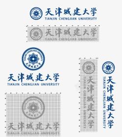 天津城建大学标志片矢量图素材