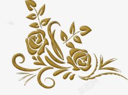 欧式镀金金色玫瑰花纹欧式高清图片