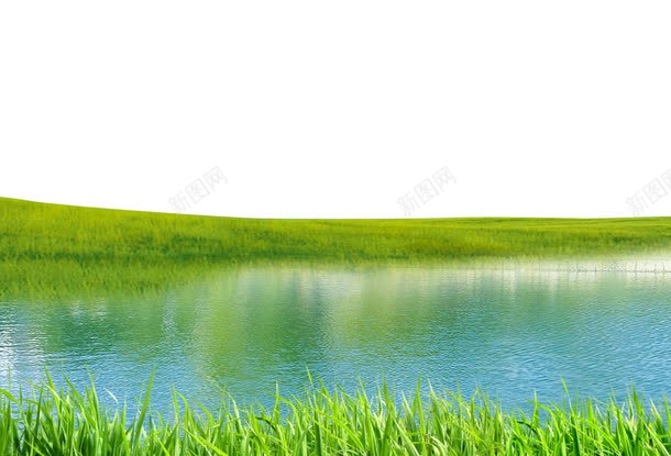 清新大自然绿色水源psd免抠素材_新图网 https://ixintu.com 大自然 小草 水元素 河流 海报效果 海报素材 清新 绿色元素 绿色水源 自然元素