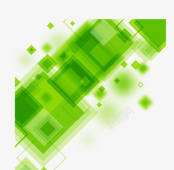 抽象绿色渐变方块矢量图素材