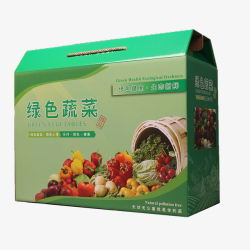 绿色蔬菜包装纸箱海报