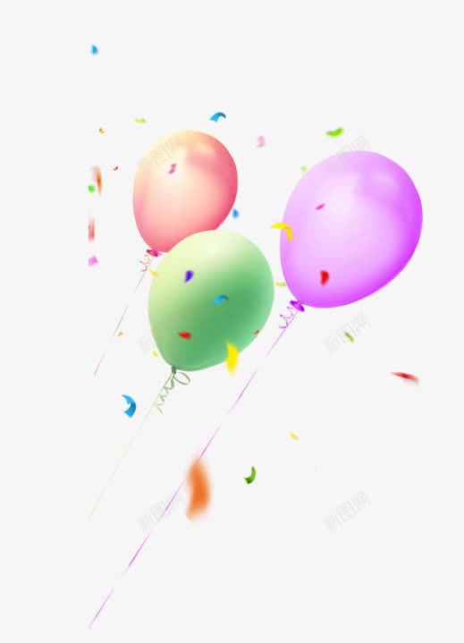 悬浮元素彩色的气球效果png免抠素材_新图网 https://ixintu.com 元素 彩色 悬浮 效果 气球