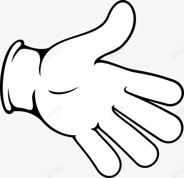 黑色展开的手png免抠素材_新图网 https://ixintu.com 卡通手 卡通手图 卡通竖拇指 可爱手指 展开手 左右手 手势 手型图 手姿势 手指 手掌 拇指 矢量手