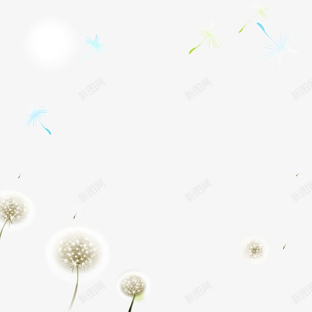 蒲公英矢量图eps免抠素材_新图网 https://ixintu.com 春天 春风 植物 清风徐徐 清风徐来 矢量图 被风吹走的蒲公英 飘散