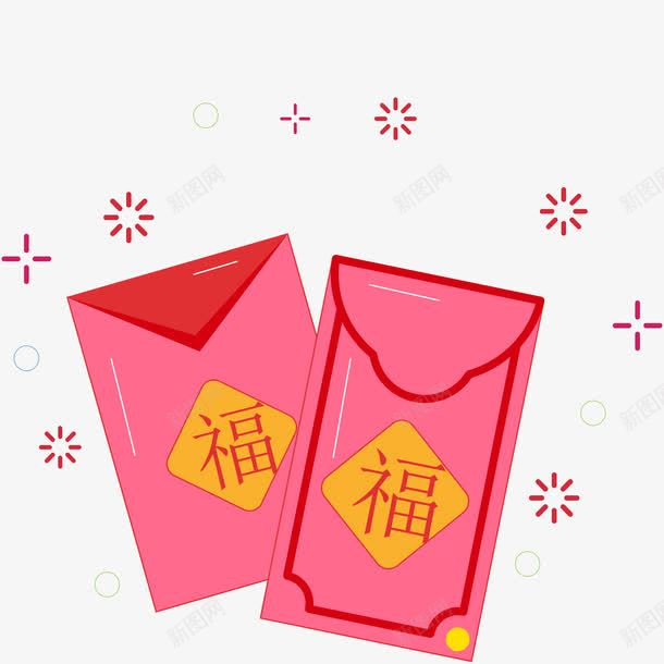 新年装饰红包png免抠素材_新图网 https://ixintu.com 新年 新年红包 新春佳节 红包 装饰图案