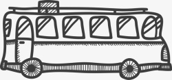黑白轮船简笔画交通工具公交车矢量图高清图片
