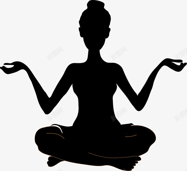 瑜伽静坐的女人剪影图标png_新图网 https://ixintu.com 女人剪影 瑜伽动作 瑜伽运动 瑜伽静坐 练习瑜伽 黑色剪影