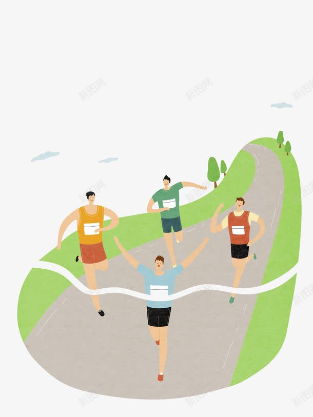 四个奔跑的运动员png免抠素材_新图网 https://ixintu.com nb 卡通手绘 奔跑 好多人跑步 比赛 赛跑 跑步 运动 运动员 锻炼 飞奔 马拉松 马拉松比赛
