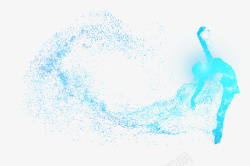 蓝色粒子激光束蓝色可爱圆点粒子剪影高清图片