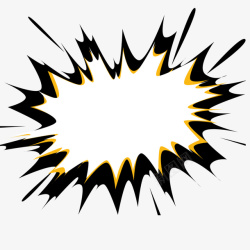 黄色爆炸对话框手绘卡通爆炸对话框高清图片
