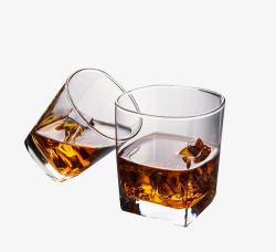 威士忌酒杯两只玻璃酒杯高清图片