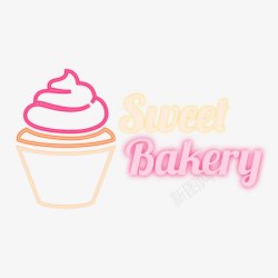 面包框梦幻粉色冰淇淋店灯饰高清图片