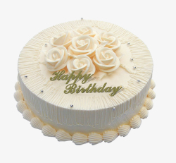 装饰简单白色企业前台白色简单玫瑰花装饰蛋糕高清图片