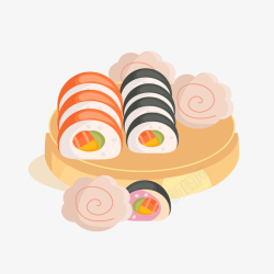 美食饭团卡通寿司高清图片