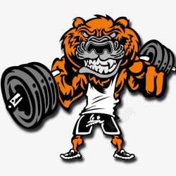 老虎logo设计老虎举重健身俱乐部logo图标高清图片