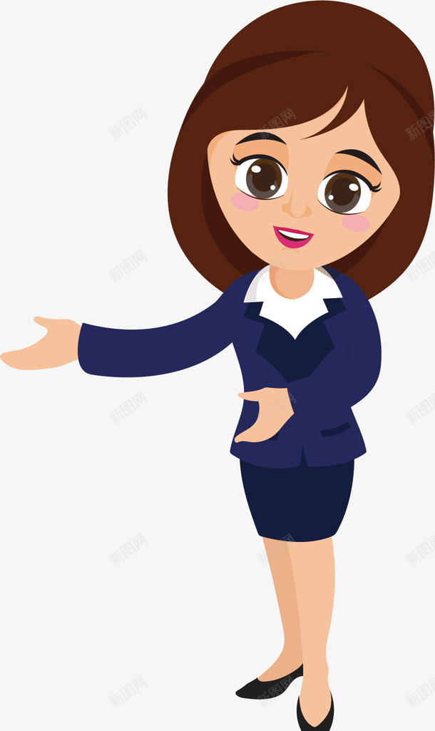 彬彬有礼的漂亮女生png免抠素材_新图网 https://ixintu.com 专业 人物 制服 卡通手绘 大眼睛 女孩 微笑