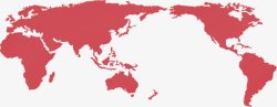 红色世界地图世界地图PPT模板高清图片