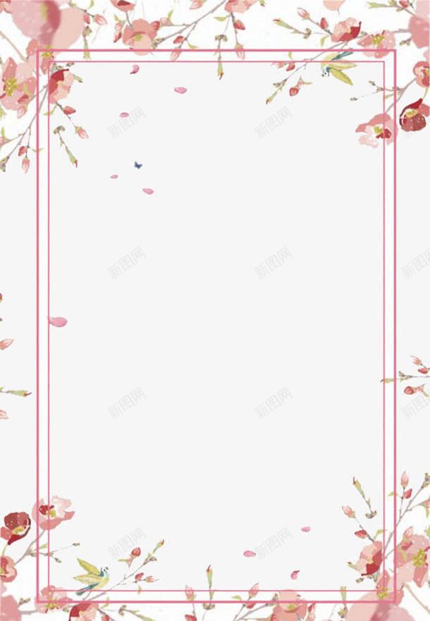 粉色边框png免抠素材_新图网 https://ixintu.com 卡通 彩色 手绘 水彩 粉色 装饰 边框 鲜花
