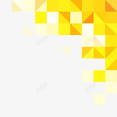 黄色几何拼接方块png免抠素材_新图网 https://ixintu.com 几何 抽象 渐变 高光