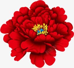 一朵牡丹花2017大红色牡丹花一朵高清图片